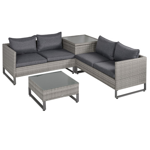 Rattan wicker sofa set - rattan, 4pc