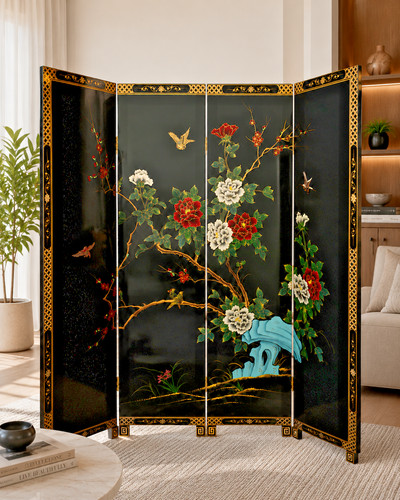 Black lacquered panel - black,