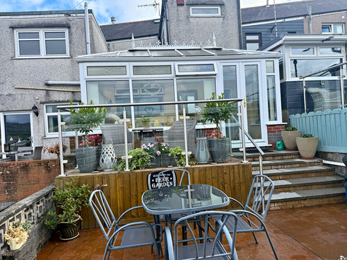 White framed conservatory with - white,