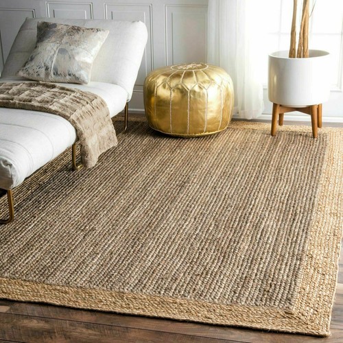 Jute rug natural carpet - rug, mat