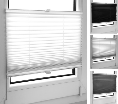 Pleated blinds white black - pleated,