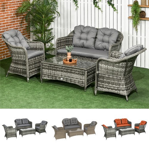 Pieces rattan wicker sofa - 4,